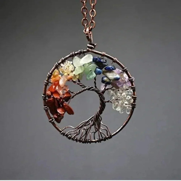 Chakra Tree of Life Pendant Necklace - Picture 4 of 6